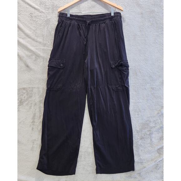 Torrid Womens Black Wide Leg Pull On Drawstring Cargo Pants Size 16 Stretch - Picture 1 of 13
